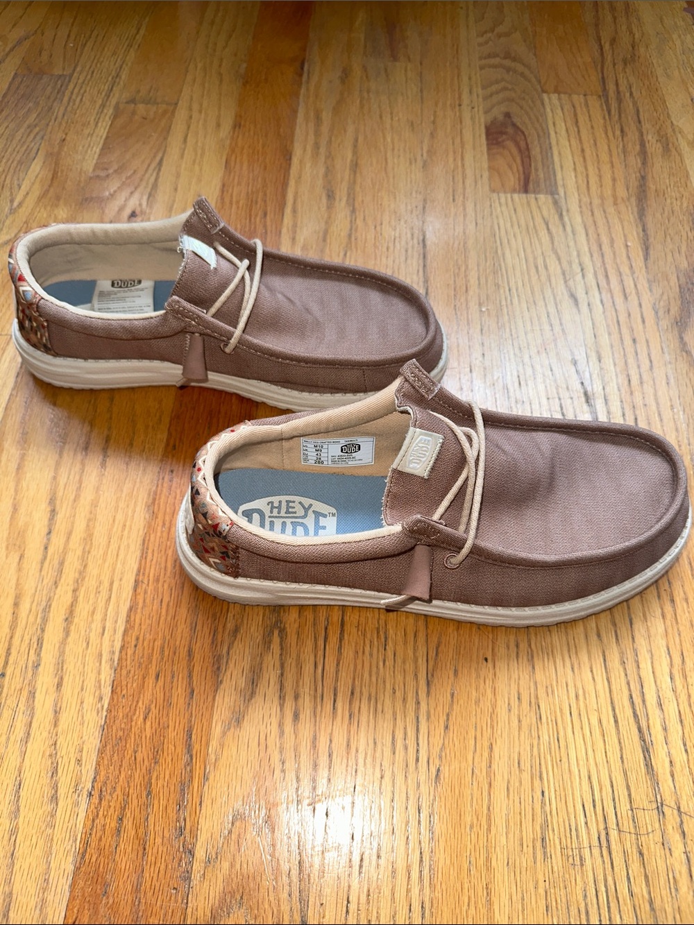 Hey Dude Men’s Brown Canvas Slip-On Loafers - Picture 4 of 6